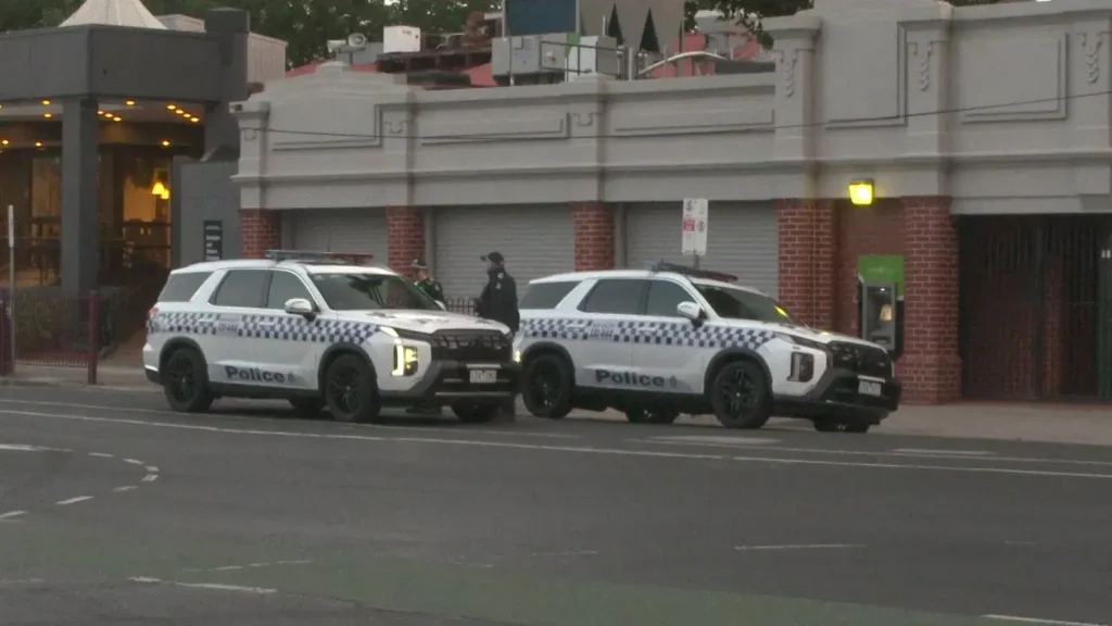 A police presence in Melbourne. 